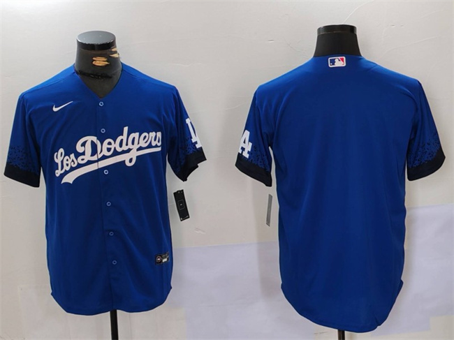 Los Angeles Dodgers Blank Blue City Connect Cool Base Stitched Jersey